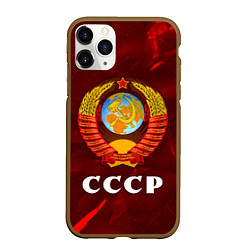 Чехол iPhone 11 Pro матовый СССР USSR, цвет: 3D-коричневый