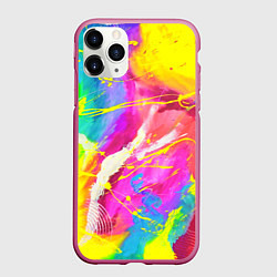 Чехол iPhone 11 Pro матовый ТИ-ДАЙ, цвет: 3D-малиновый