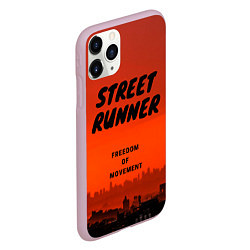 Чехол iPhone 11 Pro матовый Street runner, цвет: 3D-розовый — фото 2