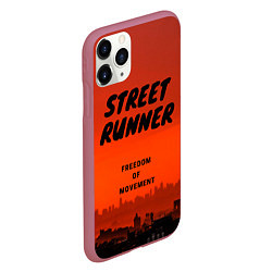 Чехол iPhone 11 Pro матовый Street runner, цвет: 3D-малиновый — фото 2