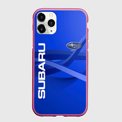 Чехол iPhone 11 Pro матовый SUBARU, цвет: 3D-малиновый