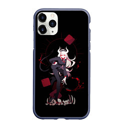 Чехол iPhone 11 Pro матовый HELLTAKER, цвет: 3D-серый