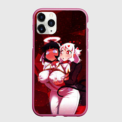 Чехол iPhone 11 Pro матовый ХЕЛЛТЕЙКЕР, цвет: 3D-малиновый