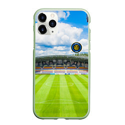 Чехол iPhone 11 Pro матовый FC INTER, цвет: 3D-салатовый