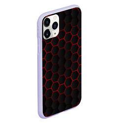 Чехол iPhone 11 Pro матовый 3D black & red, цвет: 3D-светло-сиреневый — фото 2