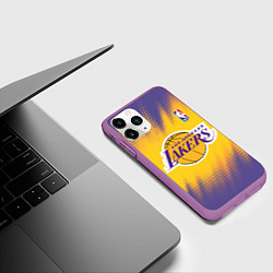 Чехол iPhone 11 Pro матовый Los Angeles Lakers, цвет: 3D-фиолетовый — фото 2