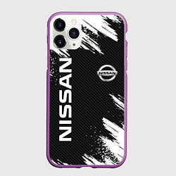 Чехол iPhone 11 Pro матовый NISSAN, цвет: 3D-фиолетовый