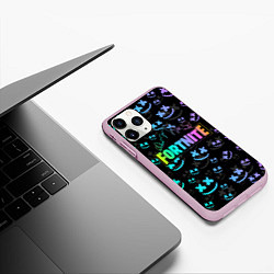 Чехол iPhone 11 Pro матовый FORTNITE MARSHMELLO, цвет: 3D-розовый — фото 2