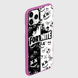 Чехол iPhone 11 Pro матовый FORTNITE MARSHMELLO, цвет: 3D-фиолетовый — фото 2