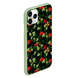 Чехол iPhone 11 Pro матовый Цветочный сад, цвет: 3D-салатовый — фото 2
