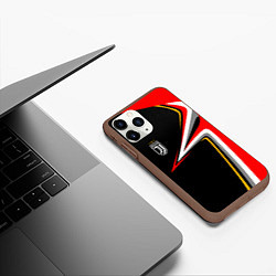 Чехол iPhone 11 Pro матовый Ювентус Униформа, цвет: 3D-коричневый — фото 2
