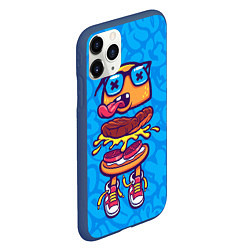 Чехол iPhone 11 Pro матовый Бутерброд монстрик граффити, цвет: 3D-тёмно-синий — фото 2