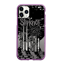 Чехол iPhone 11 Pro матовый Slipknot, цвет: 3D-фиолетовый