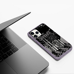 Чехол iPhone 11 Pro матовый Slipknot, цвет: 3D-серый — фото 2