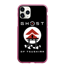 Чехол iPhone 11 Pro матовый Ghost of Tsushima, цвет: 3D-малиновый