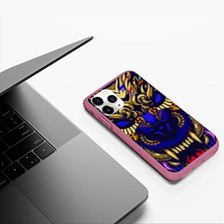 Чехол iPhone 11 Pro матовый Король волков, цвет: 3D-малиновый — фото 2