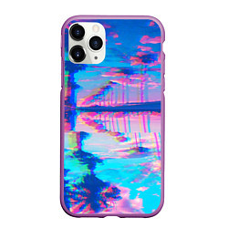 Чехол iPhone 11 Pro матовый ГАВАЙИ ГЛИТЧ, цвет: 3D-фиолетовый