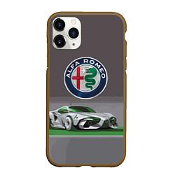 Чехол iPhone 11 Pro матовый Alfa Romeo motorsport, цвет: 3D-коричневый