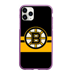Чехол iPhone 11 Pro матовый BOSTON BRUINS NHL, цвет: 3D-фиолетовый