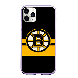 Чехол iPhone 11 Pro матовый BOSTON BRUINS NHL, цвет: 3D-светло-сиреневый