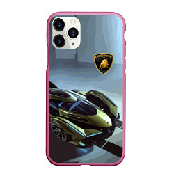 Чехол iPhone 11 Pro матовый Lamborghini - motorsport extreme, цвет: 3D-малиновый
