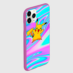 Чехол iPhone 11 Pro матовый Пикачу, цвет: 3D-фиолетовый — фото 2