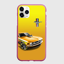 Чехол iPhone 11 Pro матовый Ford mustang - motorsport, цвет: 3D-малиновый