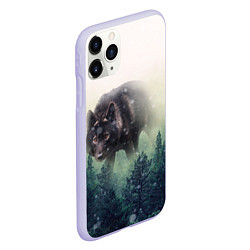 Чехол iPhone 11 Pro матовый Волк, цвет: 3D-светло-сиреневый — фото 2