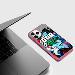 Чехол iPhone 11 Pro матовый GTA LIFE, цвет: 3D-малиновый — фото 2