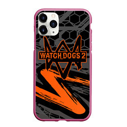 Чехол iPhone 11 Pro матовый WATCH DOGS, цвет: 3D-малиновый