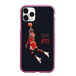 Чехол iPhone 11 Pro матовый MICHAEL JORDAN, цвет: 3D-малиновый