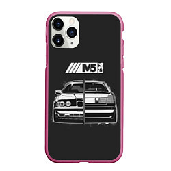 Чехол iPhone 11 Pro матовый BMW, цвет: 3D-малиновый