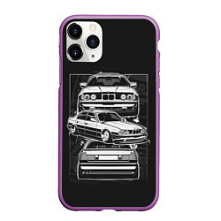 Чехол iPhone 11 Pro матовый BMW, цвет: 3D-фиолетовый