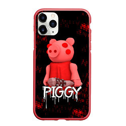 Чехол iPhone 11 Pro матовый Roblox Piggy, цвет: 3D-красный