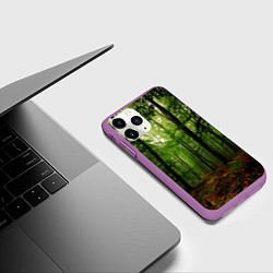 Чехол iPhone 11 Pro матовый Лес, цвет: 3D-фиолетовый — фото 2