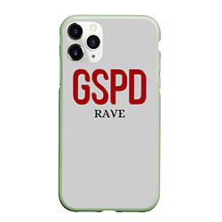 Чехол iPhone 11 Pro матовый GSPD rave, цвет: 3D-салатовый