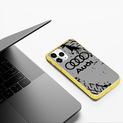 Чехол iPhone 11 Pro матовый AUDI АУДИ, цвет: 3D-желтый — фото 2