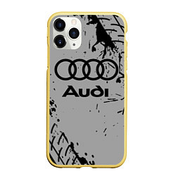 Чехол iPhone 11 Pro матовый AUDI АУДИ, цвет: 3D-желтый