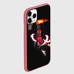 Чехол iPhone 11 Pro матовый MICHAEL JORDAN, цвет: 3D-малиновый — фото 2