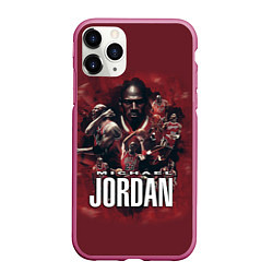 Чехол iPhone 11 Pro матовый MICHAEL JORDAN, цвет: 3D-малиновый