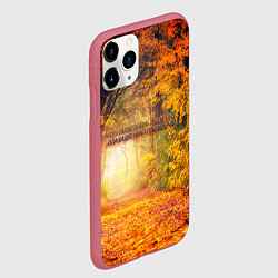 Чехол iPhone 11 Pro матовый Что такое осень - это небо, цвет: 3D-малиновый — фото 2