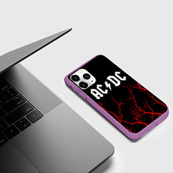 Чехол iPhone 11 Pro матовый AC DС, цвет: 3D-фиолетовый — фото 2