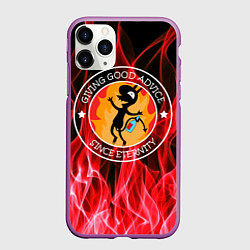 Чехол iPhone 11 Pro матовый FIRE, цвет: 3D-фиолетовый