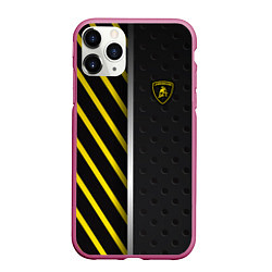 Чехол iPhone 11 Pro матовый Lamborghini, цвет: 3D-малиновый