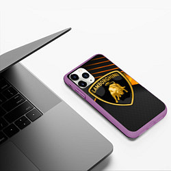 Чехол iPhone 11 Pro матовый Lamborghini, цвет: 3D-фиолетовый — фото 2