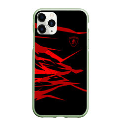 Чехол iPhone 11 Pro матовый Lamborghini, цвет: 3D-салатовый