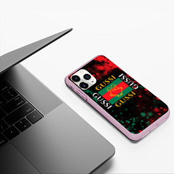 Чехол iPhone 11 Pro матовый GUSSI ГУСИ, цвет: 3D-розовый — фото 2