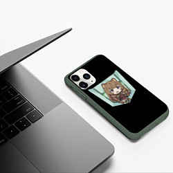 Чехол iPhone 11 Pro матовый Рафталия чиби, цвет: 3D-темно-зеленый — фото 2
