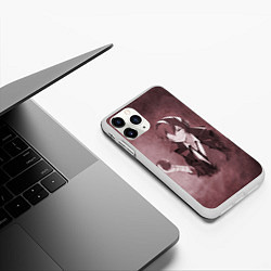 Чехол iPhone 11 Pro матовый Дазай, цвет: 3D-белый — фото 2