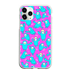 Чехол iPhone 11 Pro матовый Fall guys Pink, цвет: 3D-белый